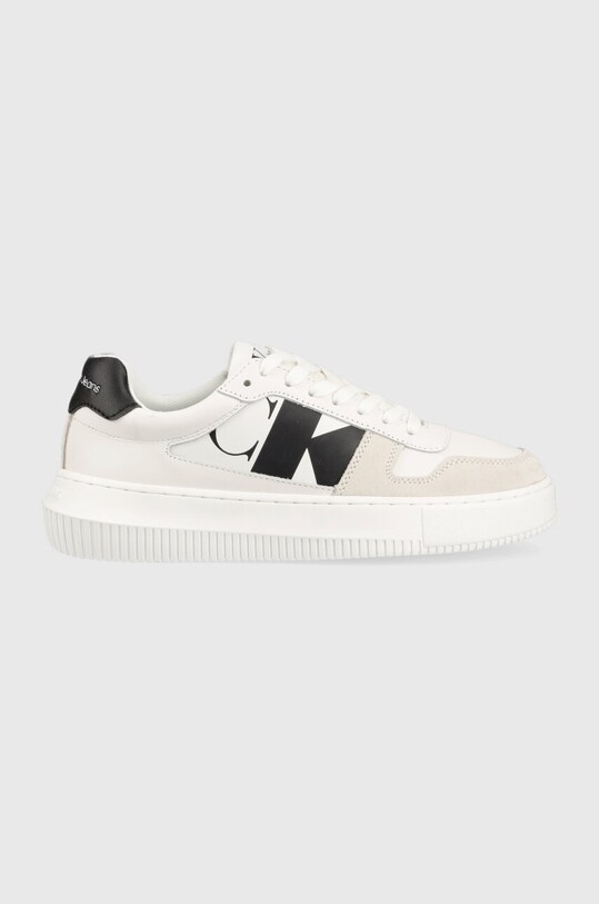 Маратонки Calvin Klein Jeans CHUNKY CUPSOLE LACEU гладка кожа бял YW0YW01046