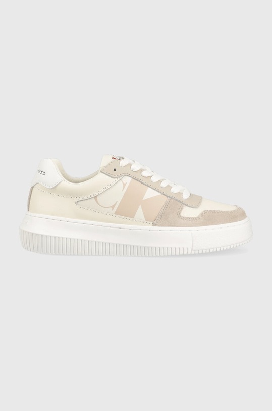 Calvin Klein Jeans sneakersy CHUNKY CUPSOLE LACEU skóra zamszowa beżowy YW0YW01046