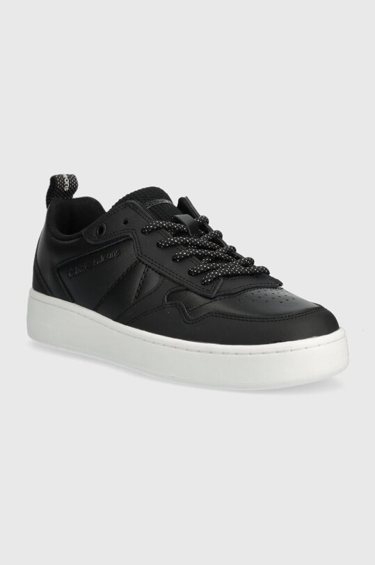 Usnjene superge Calvin Klein Jeans BASKET CUPSOLE LACEU YW0YW01050 črna AW23