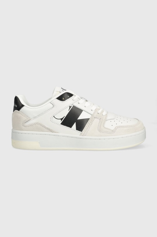 Tenisky Calvin Klein Jeans BASKET CUPSOLE LACEU imitace kůže bílá YW0YW01051
