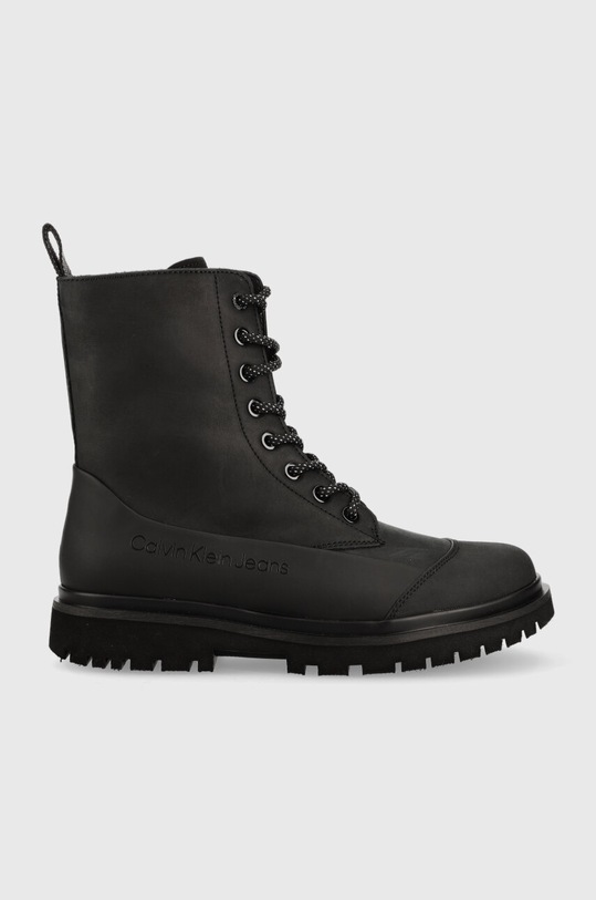 Боти Calvin Klein Jeans CHUNKY COMBAT LACEUP изкуствен черен YW0YW01066