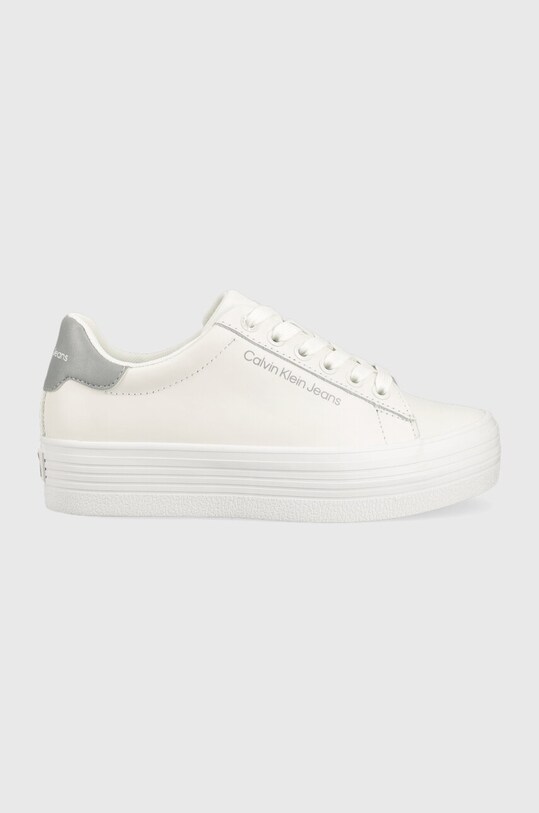 Calvin Klein Jeans sneakersy skórzane VULC FLATFORM LACEUP platforma biały YW0YW01220