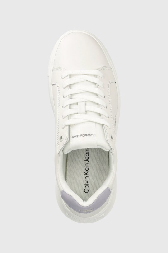 Кожени маратонки Calvin Klein Jeans CHUNKY CUPSOLE LACEU бял YW0YW01225