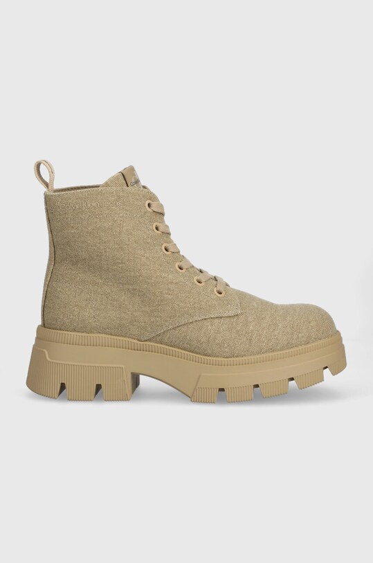 Черевики Calvin Klein Jeans CHUNKY COMBAT LACEUP без утеплення бежевий YW0YW01239