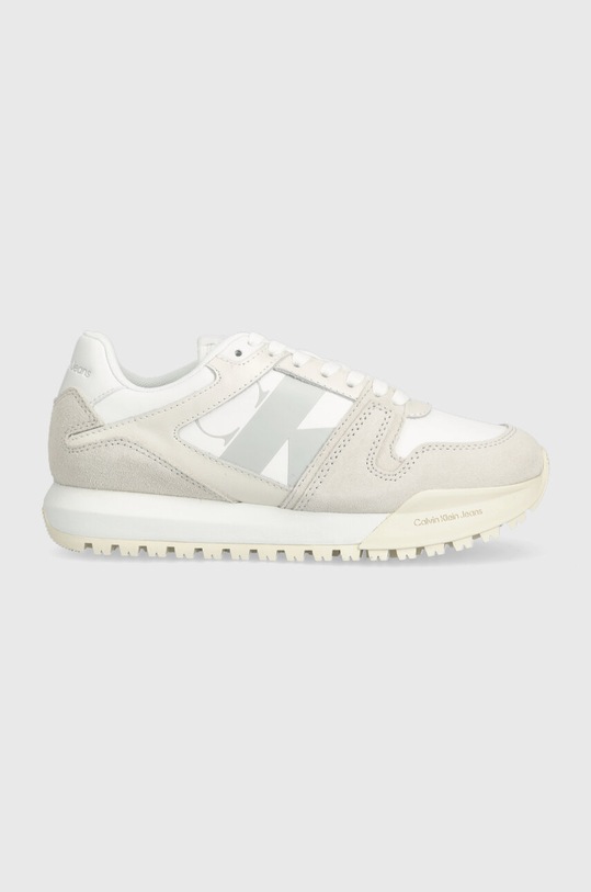 Calvin Klein Jeans sneakersy TOOTHY RUN LACEUP LO skóra zamszowa biały YW0YW01272