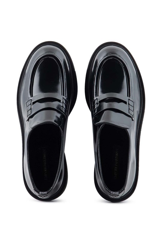 Emporio Armani mokasyny skórzane X3A104.XF328.00002 czarny