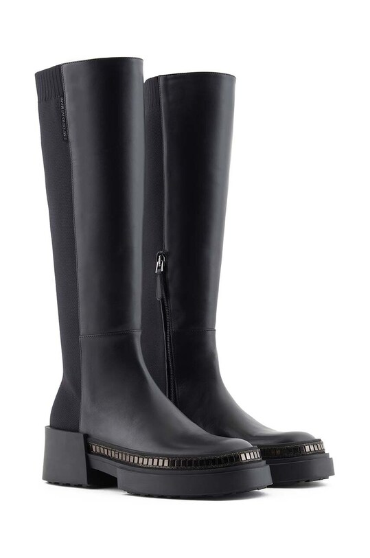 Kožené čižmy Emporio Armani X3O228.XN415.00002 čierna AW23