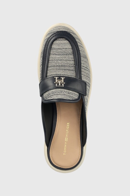 Tommy Hilfiger klapki TH WOVEN MULE LOAFER granatowy FW0FW07223