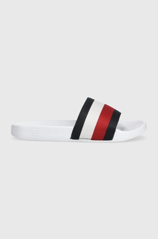Tommy Hilfiger klapki ESSENTIAL CORP SLIDE tekstylny biały FW0FW07256