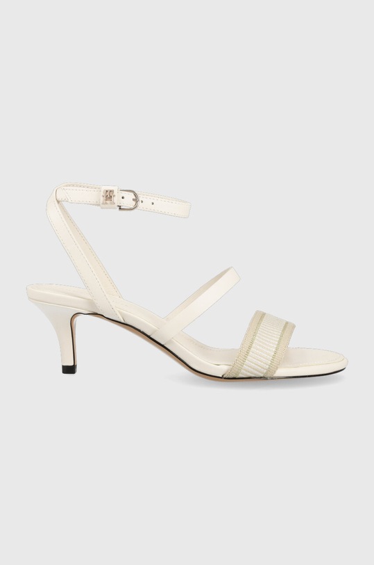 Σανδάλια Tommy Hilfiger WEBBING MID HEEL υφασμάτινο λευκό FW0FW07276