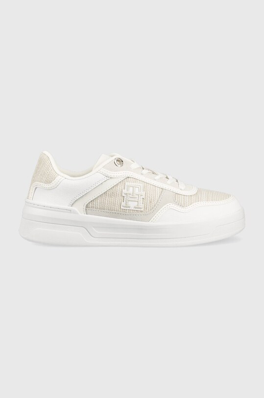 Tenisice Tommy Hilfiger TH WOVEN BASKET SNEAKER ravni bež FW0FW07289