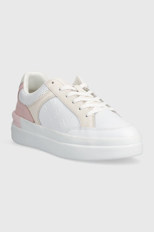 Tommy Hilfiger sneakersy skórzane EMBOSSED COURT SNEAKER FW0FW07297 różowy AW23