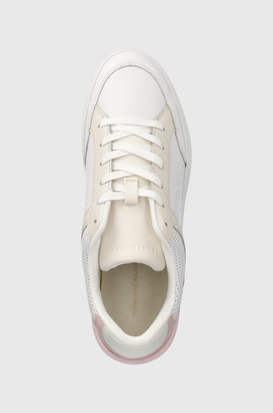 Tommy Hilfiger bőr sportcipő EMBOSSED COURT SNEAKER rózsaszín FW0FW07297