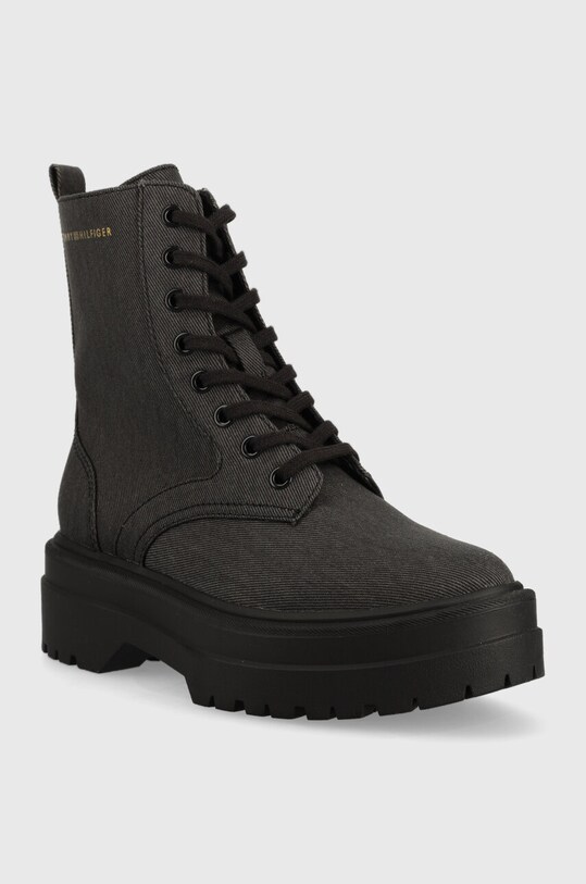 Черевики Tommy Hilfiger FEMININE ESSENTIAL CANVAS FW0FW07357 сірий AW23
