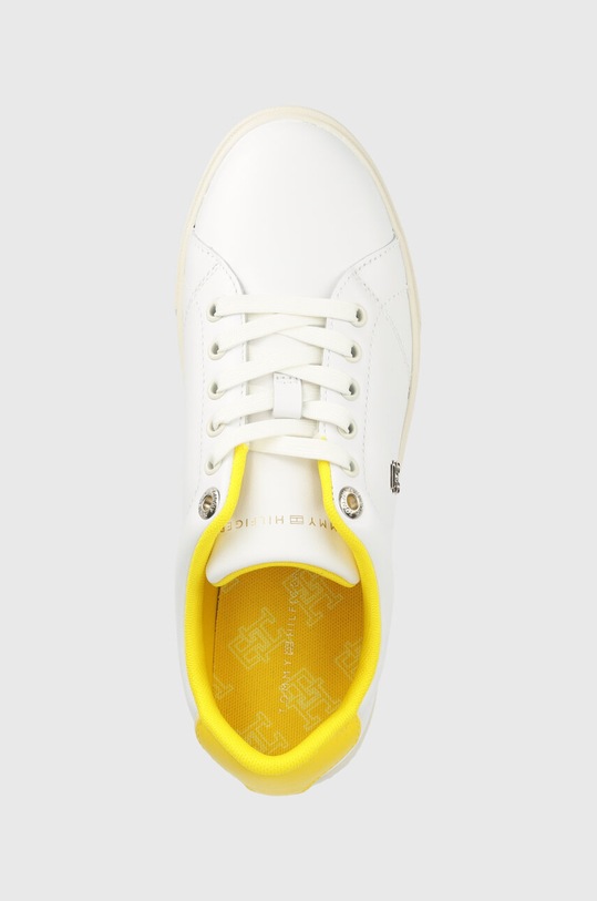 Δερμάτινα αθλητικά παπούτσια Tommy Hilfiger ELEVATED ESSENTIAL COURT SNEAKER λευκό FW0FW07377