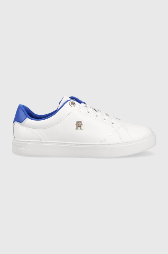 Kožené tenisky Tommy Hilfiger ELEVATED ESSENTIAL COURT SNEAKER plochá biela FW0FW07377