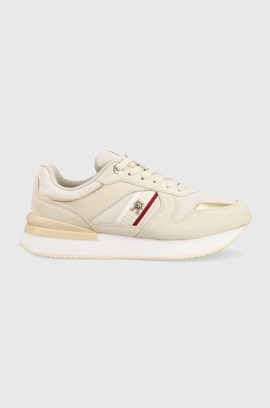 Tommy Hilfiger sneakersy CORP WEBBING RUNNER skóra zamszowa beżowy FW0FW07383