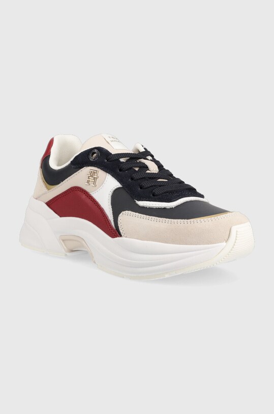 Tommy Hilfiger sneakersy skórzane CHUNKY TH RUNNER FW0FW07386 granatowy AW23