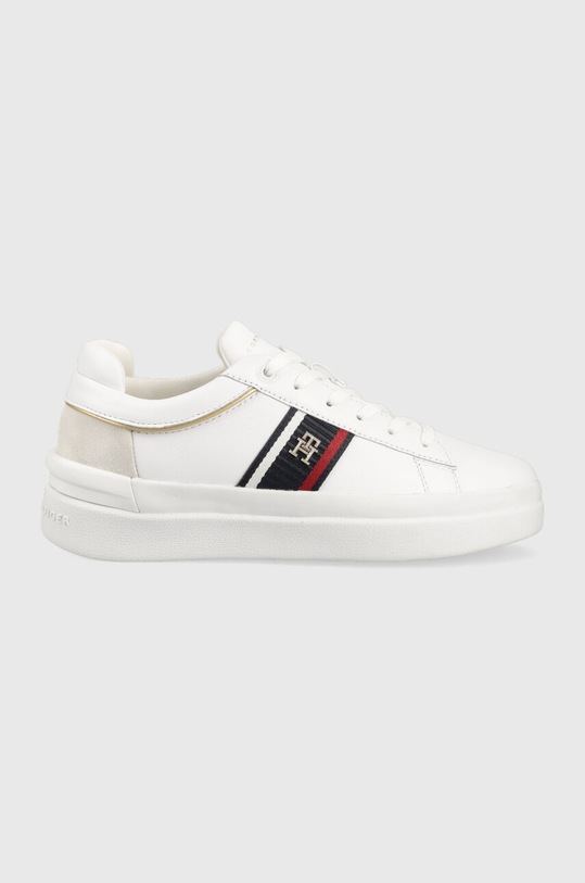 Tommy Hilfiger sneakersy skórzane CORP WEBBING COURT tekstylny biały FW0FW07387