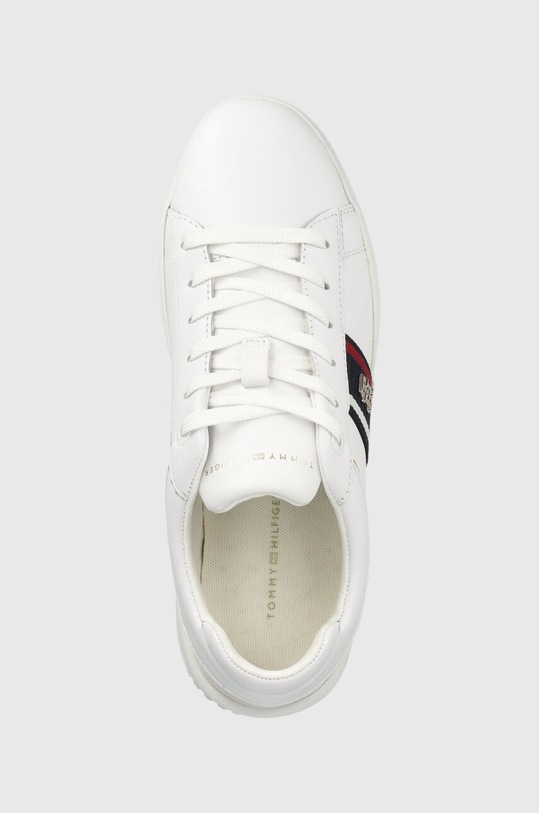 Tommy Hilfiger sneakersy skórzane CORP WEBBING COURT biały FW0FW07387