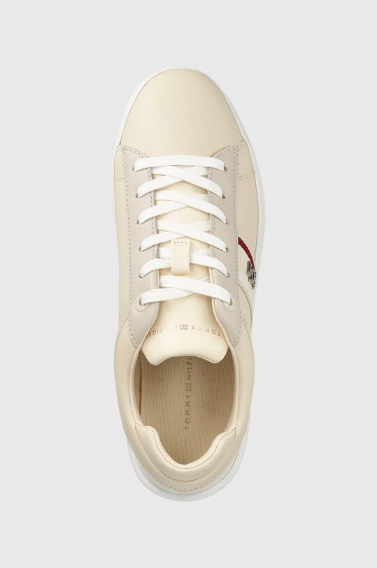 Tommy Hilfiger sneakersy skórzane CORP WEBBING COURT beżowy FW0FW07387