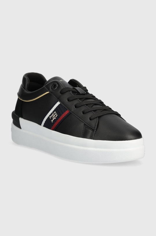 Шкіряні кросівки Tommy Hilfiger CORP WEBBING COURT FW0FW07387 чорний AW23