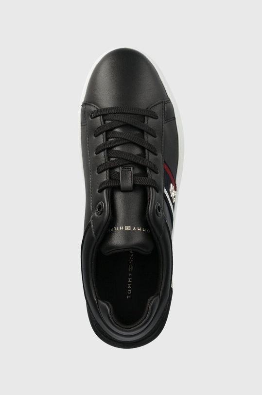 Шкіряні кросівки Tommy Hilfiger CORP WEBBING COURT чорний FW0FW07387