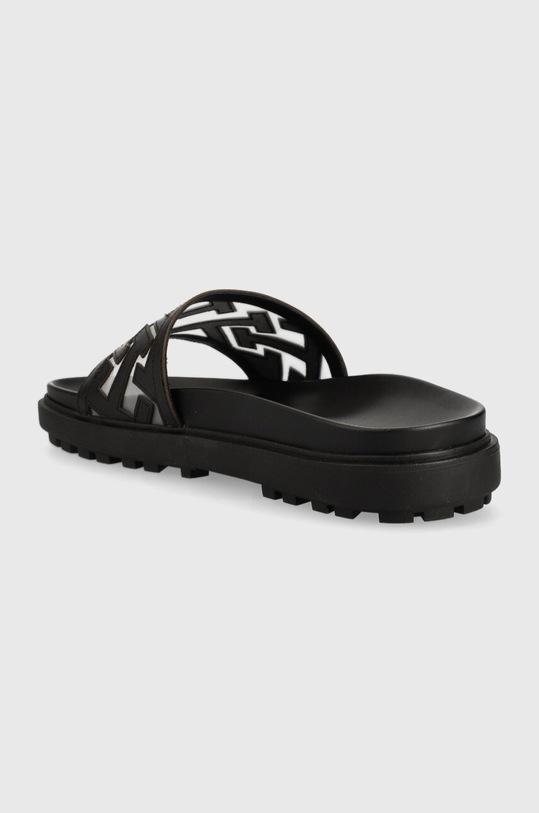 Παπούτσια Δερμάτινες παντόφλες Tommy Hilfiger TH ELEVATED FLAT SANDAL FW0FW07407 μαύρο