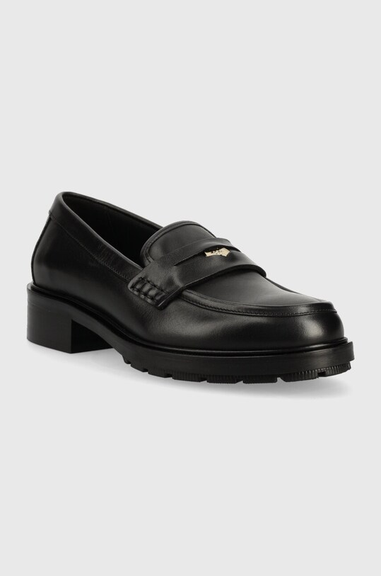 Tommy Hilfiger mokasyny skórzane TH ICONIC LOAFER FW0FW07412 czarny AW23