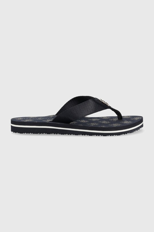 Žabky Tommy Hilfiger TH ELEVATED FLIP FLOP textilný tmavomodrá FW0FW07420