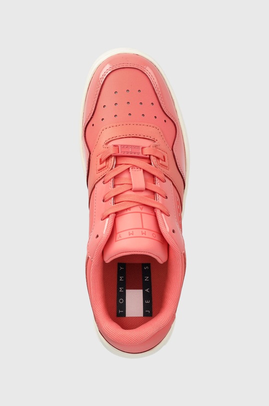 Tommy Jeans sneakersy skórzane TJW RETRO BASKET GLOSSY pomarańczowy EN0EN02206