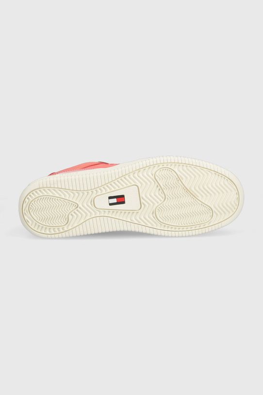 Kožené tenisky Tommy Jeans TJW RETRO BASKET GLOSSY EN0EN02206 oranžová