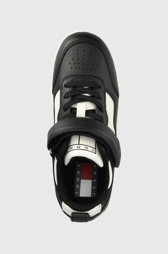 Tommy Jeans sneakers din piele TJW VELCRO FLATFORM negru EN0EN02210