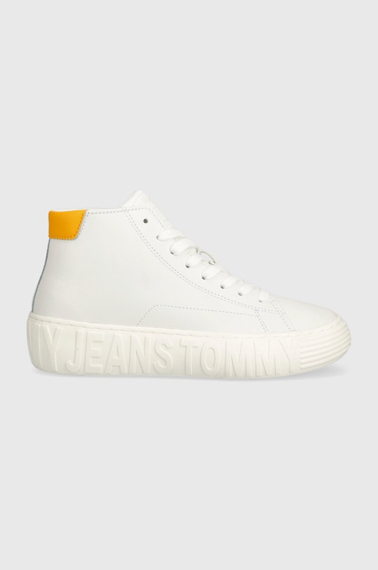 Кожаные кроссовки Tommy Jeans TJW NEW CUPSOLE LEATHER платформа белый EN0EN02213