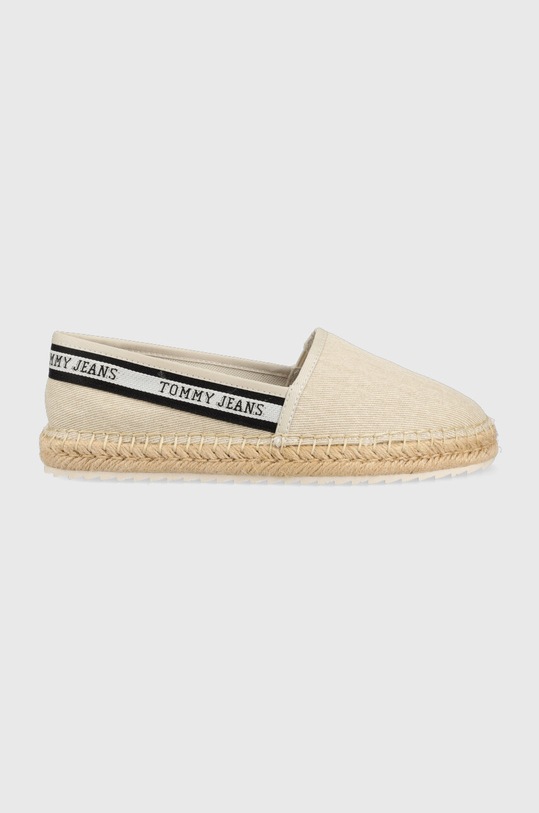 Εσπαντρίγιες Tommy Jeans TJW FLATFORM WEBBING φλατ μπεζ EN0EN02362
