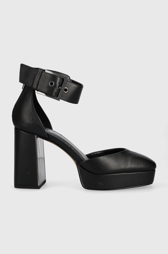 Dkny czółenka skórzane Barra słupek czarny K2301920.BLK