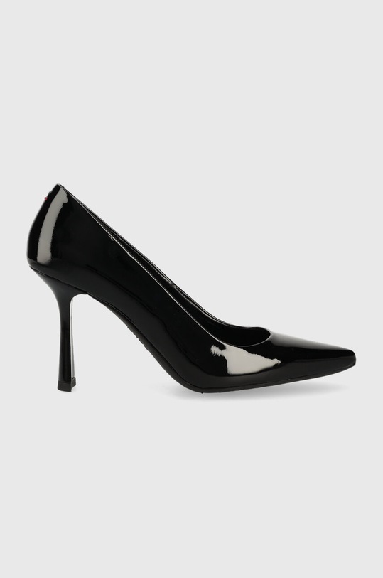 Kožené lodičky HUGO Alexis Pump 90-PT více než 8 cm černá 50494664.001