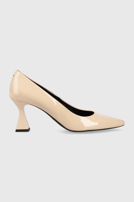 HUGO szpilki skórzane Rebecca Pump 70-P szpic beżowy 50498084.110