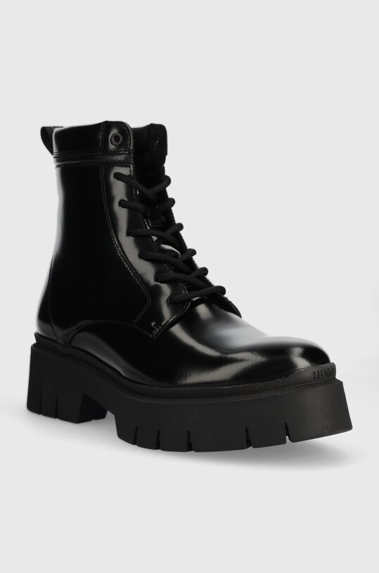 HUGO botki skórzane Kris 50498388.001 czarny AW23