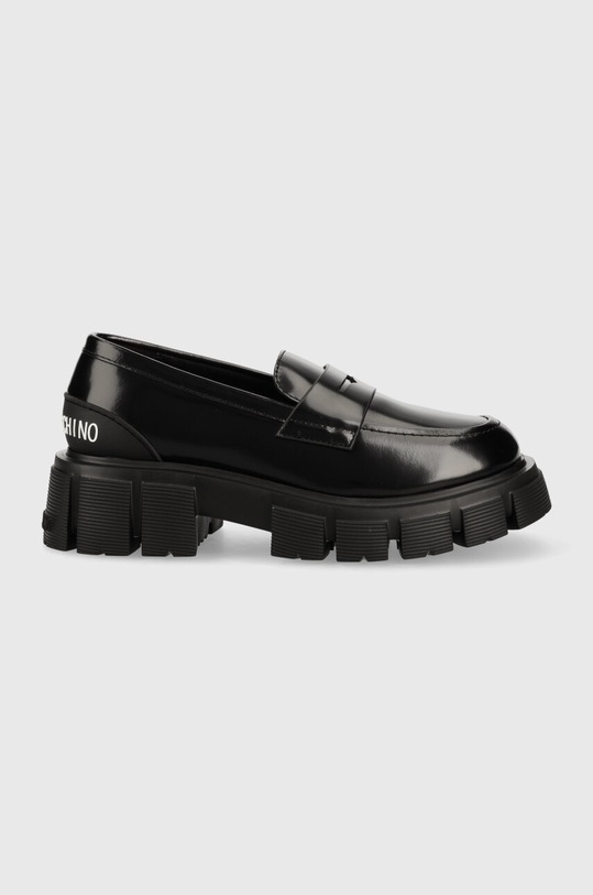 Kožené mokasíny Love Moschino usňová koža čierna JA10045G1HIB0000