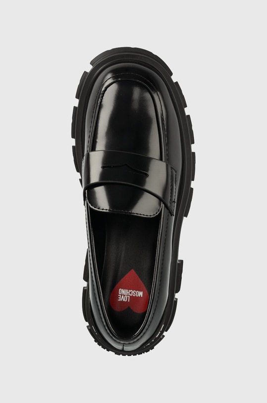 Kožené mokasíny Love Moschino čierna JA10045G1HIB0000