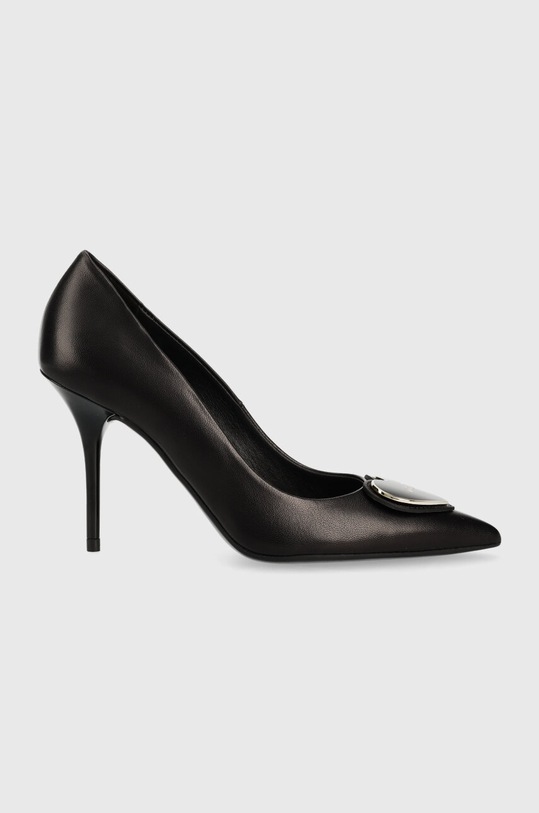 Love Moschino szpilki skórzane szpilka czarny JA10139G1HIE0000