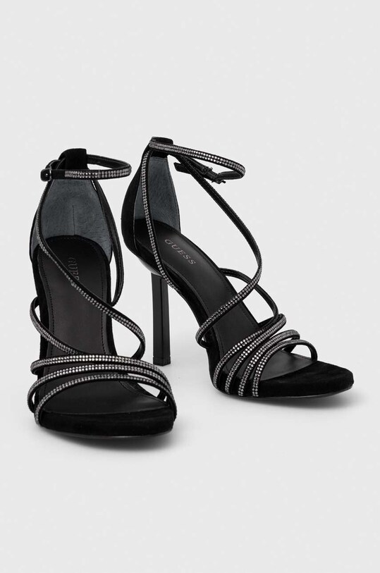 Guess sandały zamszowe AXEN FL7AXE.SUE03.BLACK czarny AW23