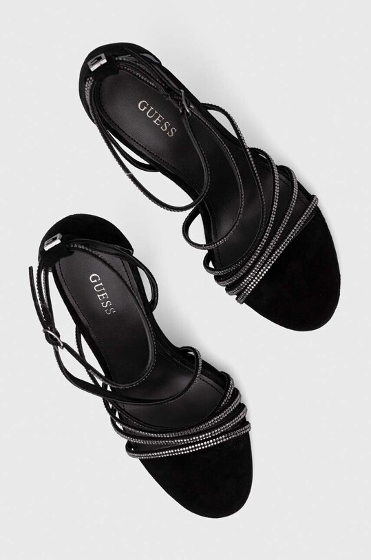 Guess sandały zamszowe AXEN czarny FL7AXE.SUE03.BLACK