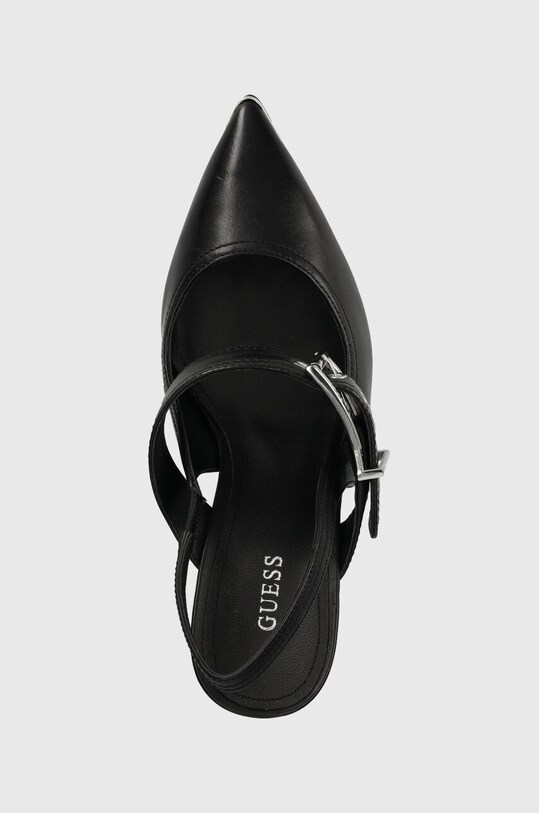 Guess szpilki skórzane AYAR czarny FL7AYR.LEA05.BLACK