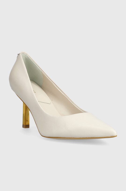 Guess Szpilki skórzane BOMAY FL7BMY.LEA08.CREAM beżowy AW23
