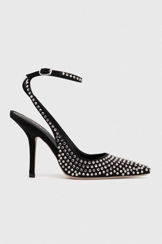 Guess pantofi cu toc FL7ESA SAT05 subțire negru FL7ESA.SAT05.BLACK