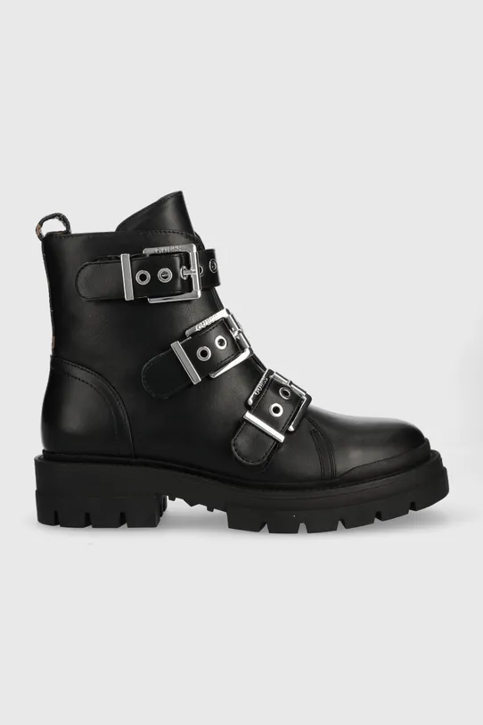 Guess botine FL7OBI LEA10 pana la 5 cm negru FL7OBI.LEA10.BLKBR