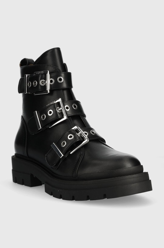 Guess bokacsizma FL7OBI LEA10 OBIA FL7OBI.LEA10.BLKBR fekete AW23