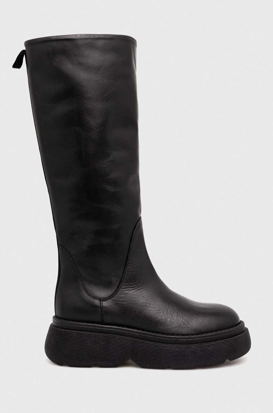 Weekend Max Mara stivali in pelle Flou non isolato nero 2357960134600.BLACK